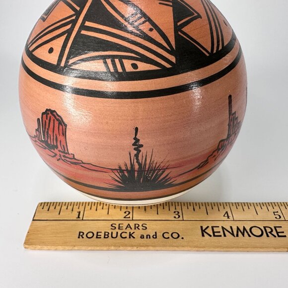 Curtis‎ Yanito Dine Nizhoni Navajo Pottery Valley Wind Authentic Signed Handmade - Picture 12 of 13